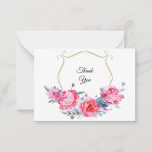 Waterverf Roze Floral Hartelijk dank