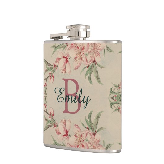  Waterverf Roze Floral Heupfles (Links)