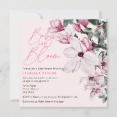 Waterverf Roze Floral in het Baby shower Bloom Kaart (Voorkant)