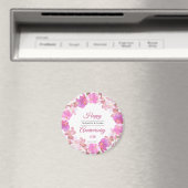 Waterverf Roze Floral Jubileum Wreator Magneet (Insitu (Vaatwasser))