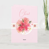 Waterverf Roze Floral Kaart (Achterkant)