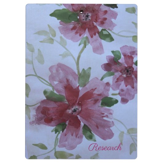 Waterverf Roze Floral Klembord (Achterkant)