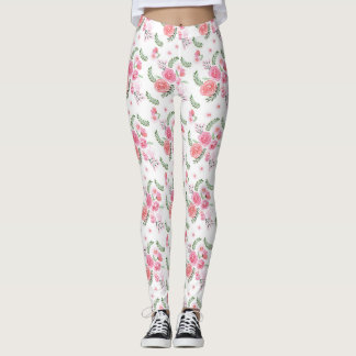 Waterverf Roze Floral Legging