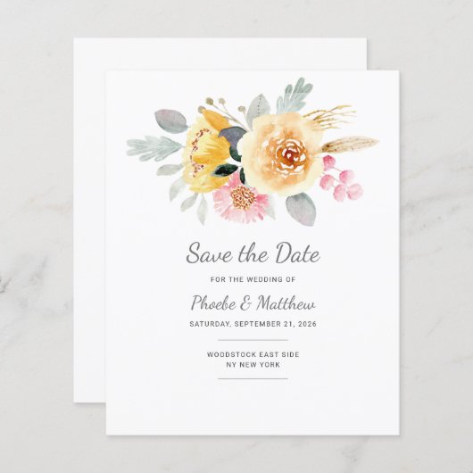 Waterverf Roze Floral Moderne botanische (Voorkant / Achterkant)