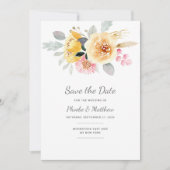 Waterverf Roze Floral Moderne botanische Save The Date (Voorkant)