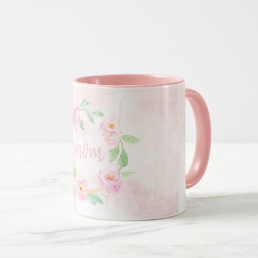 Waterverf Roze Floral Moederdag Gift Mok (Voorkant rechts)