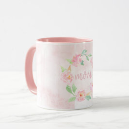 Waterverf Roze Floral Moederdag Gift Mok