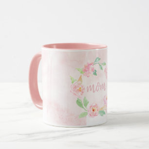 Waterverf Roze Floral Moederdag Gift Mok