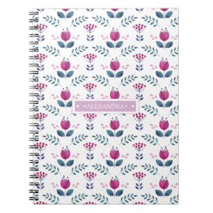 Waterverf Roze Floral ontwerp Notitieboek