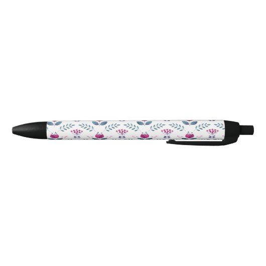 Waterverf Roze Floral ontwerp Zwarte Inkt Pen (Bodem)