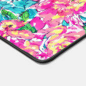 Waterverf Roze Floral Patroon Bureaumat (Hoek)