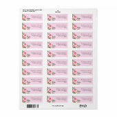 Waterverf Roze Floral Return-adres Etiket (Full Sheet)