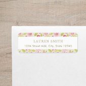Waterverf Roze Floral Return-adres Etiket