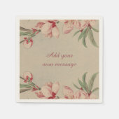  Waterverf Roze Floral Servetten (Voorkant)