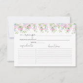 Waterverf Roze Floral Shower Recipcard (Voorkant)