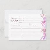 Waterverf Roze Floral Shower Recipcard (Voorkant)