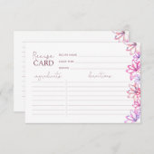 Waterverf Roze Floral Shower Recipcard (Voorkant / Achterkant)