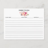 Waterverf Roze Floral Shower Recipcard Advieskaart (Achterkant)