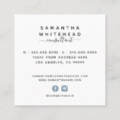 Waterverf Roze Floral Vierkante Visitekaartje (Achterkant)