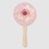 Waterverf Roze Floral Vrijgezellenfeest Handwaaier (Achterkant)