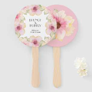 Waterverf Roze Floral Vrijgezellenfeest Handwaaier
