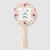 Waterverf Roze Floral Vrijgezellenfeest Handwaaier (Voorkant)