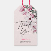 Waterverf Roze Floral Vrijgezellenfeest Hartelijk Cadeaulabel (Achterkant)