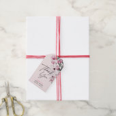 Waterverf Roze Floral Vrijgezellenfeest Hartelijk Cadeaulabel (Met Touw)