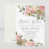 Waterverf Roze Floral Vrijgezellenfeest Kaart (Voorkant / Achterkant)