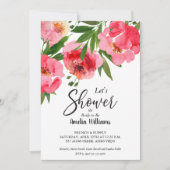 Waterverf Roze Floral Vrijgezellenfeest Kaart (Voorkant)