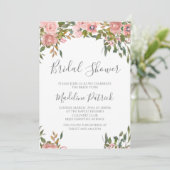 Waterverf Roze Floral Vrijgezellenfeest Kaart (Staand voorkant)