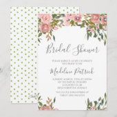 Waterverf Roze Floral Vrijgezellenfeest Kaart (Voorkant / Achterkant)