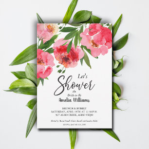 Waterverf Roze Floral Vrijgezellenfeest Kaart