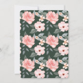 Waterverf Roze Floral Vrijgezellenfeest Kaart (Achterkant)