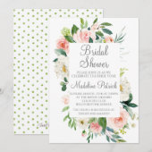 Waterverf Roze Floral Vrijgezellenfeest Kaart (Voorkant / Achterkant)