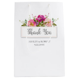 Waterverf Roze Floral Vrijgezellenfeest Medium Cadeauzakje