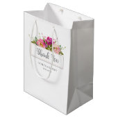 Waterverf Roze Floral Vrijgezellenfeest Medium Cadeauzakje (Voorkant Gekanteld)