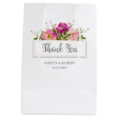 Waterverf Roze Floral Vrijgezellenfeest Medium Cadeauzakje (Achterkant)