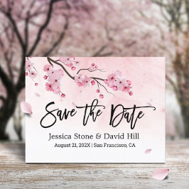 Waterverf Roze Floral Wedding Save the Date Aankondigingskaart