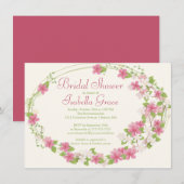  Waterverf Roze Floral Wreate Vrijgezellenfeest Kaart (Voorkant / Achterkant)