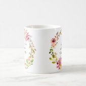 Waterverf Roze Floral Wreath Memorial Keepslag Koffiemok (Center)