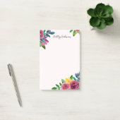 Waterverf roze florale. Botanische tuinbloemen Post-it® Notes (Kantoor)