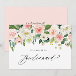 Waterverf Roze Florals... Kaart