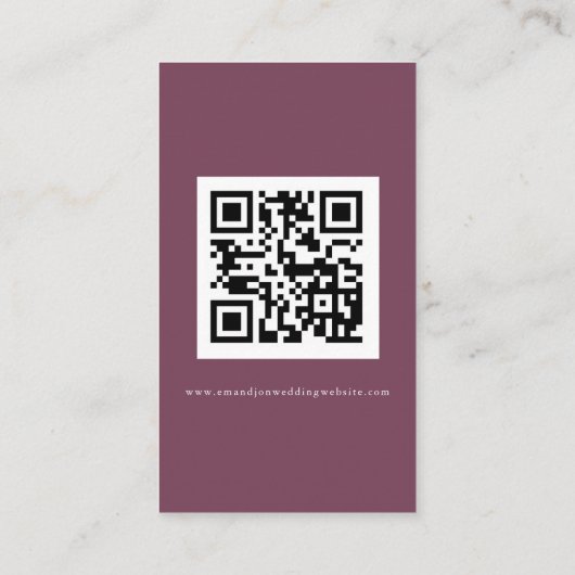 Waterverf Roze Florals QR Code Weddenschap RSVP Informatiekaartje (Achterkant)