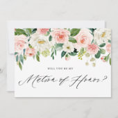 Waterverf roze Florals zijn mijn echte matroos Kaart (Voorkant)