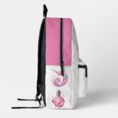 Waterverf Roze Flower Fairy Magic Wand Mushroom Bedrukte Rugzak (Links)