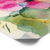 Waterverf Roze Flowers Bouquet Poster (Hoek)