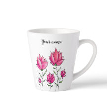 Waterverf Roze Flowers Girly Name