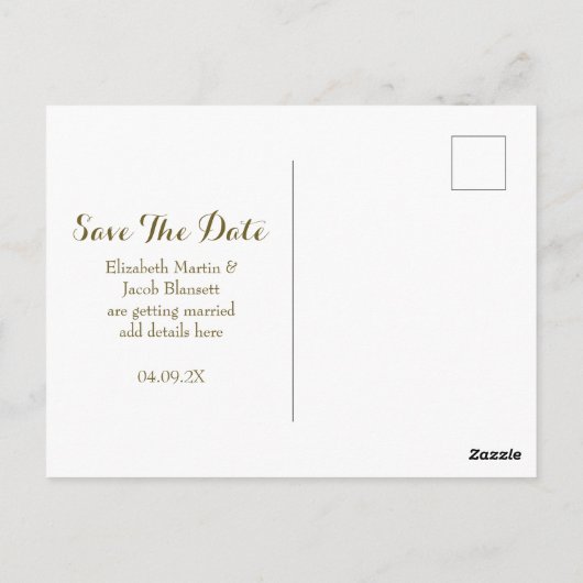 Waterverf Roze fonie opslaan datum Briefkaart (Achterkant)