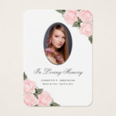 Waterverf Roze Foto Memorial Funeral Prayer Kaart (Voorkant)